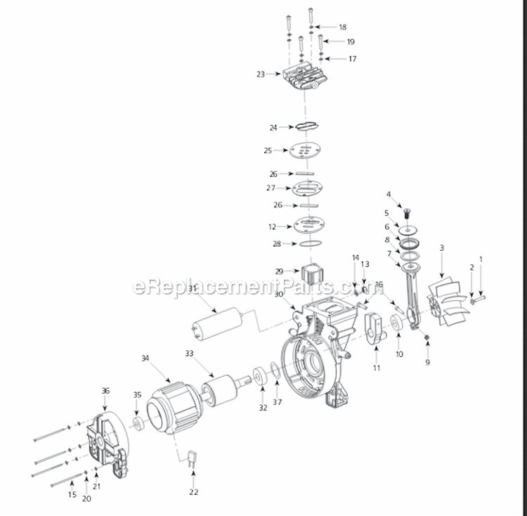 Page B Diagram and Parts List for HJ300200  Campbell Hausfeld Compressor